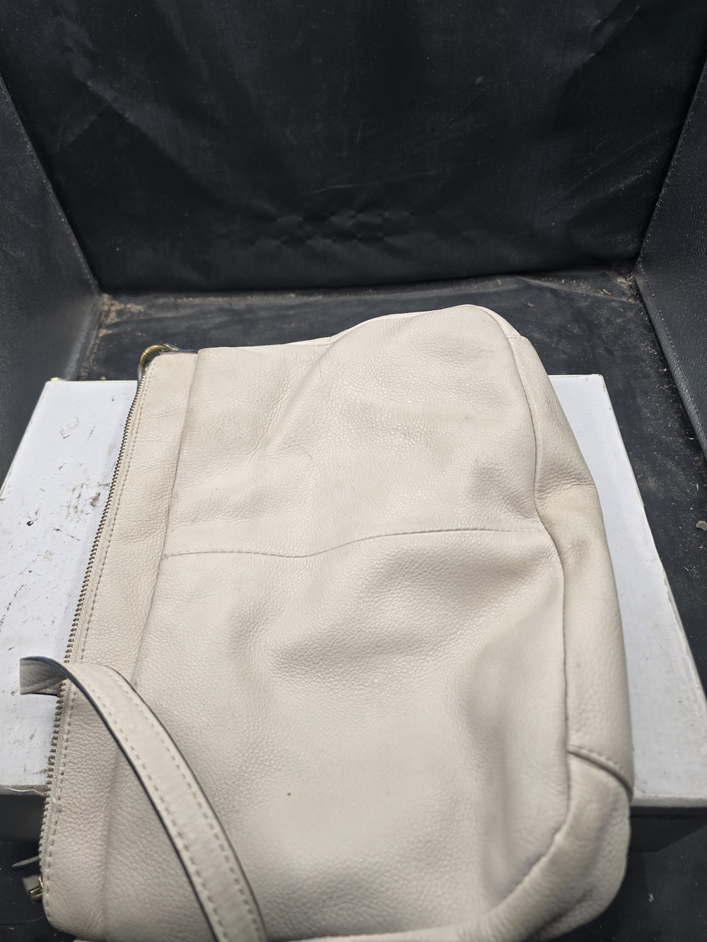 Elliott Lucca Cream Leather Crossbody Bag